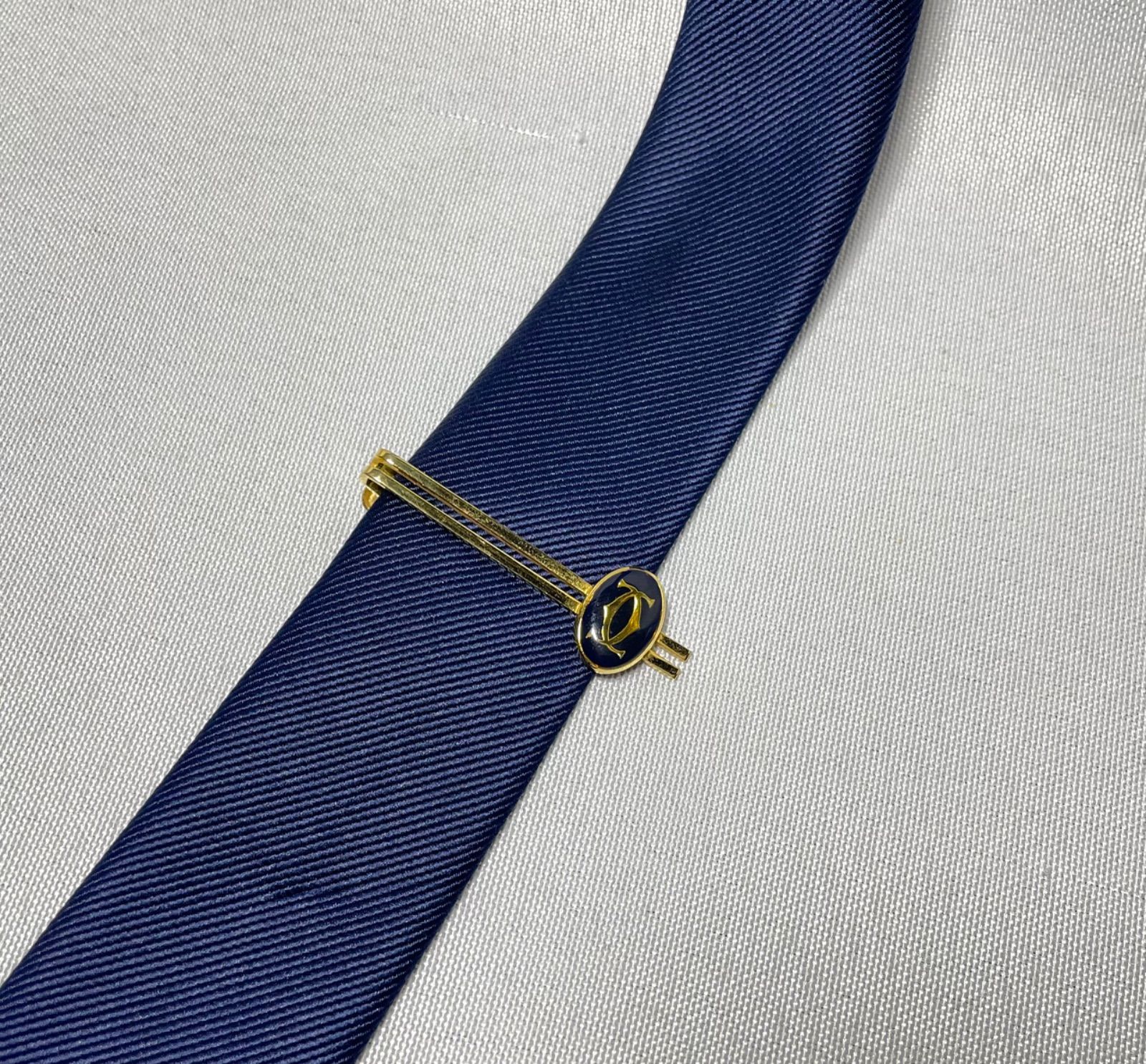 廃盤 Cartier カルティエ ダブルC ロゴ ヴィンテージ ネクタイピン