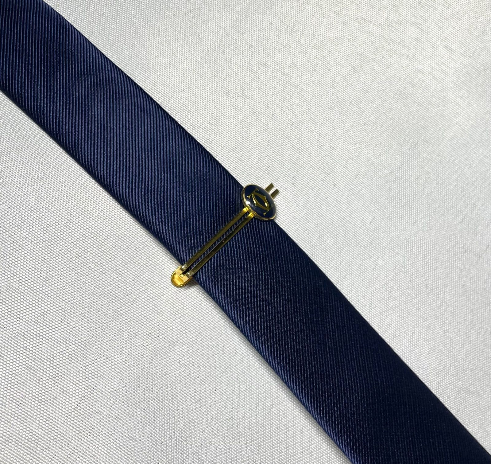 廃盤 Cartier カルティエ ダブルC ロゴ ヴィンテージ ネクタイピン