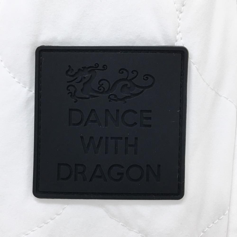 新品】ダンスウィズドラゴン 中綿パンツ 白×黒 前面キルティング ロゴ