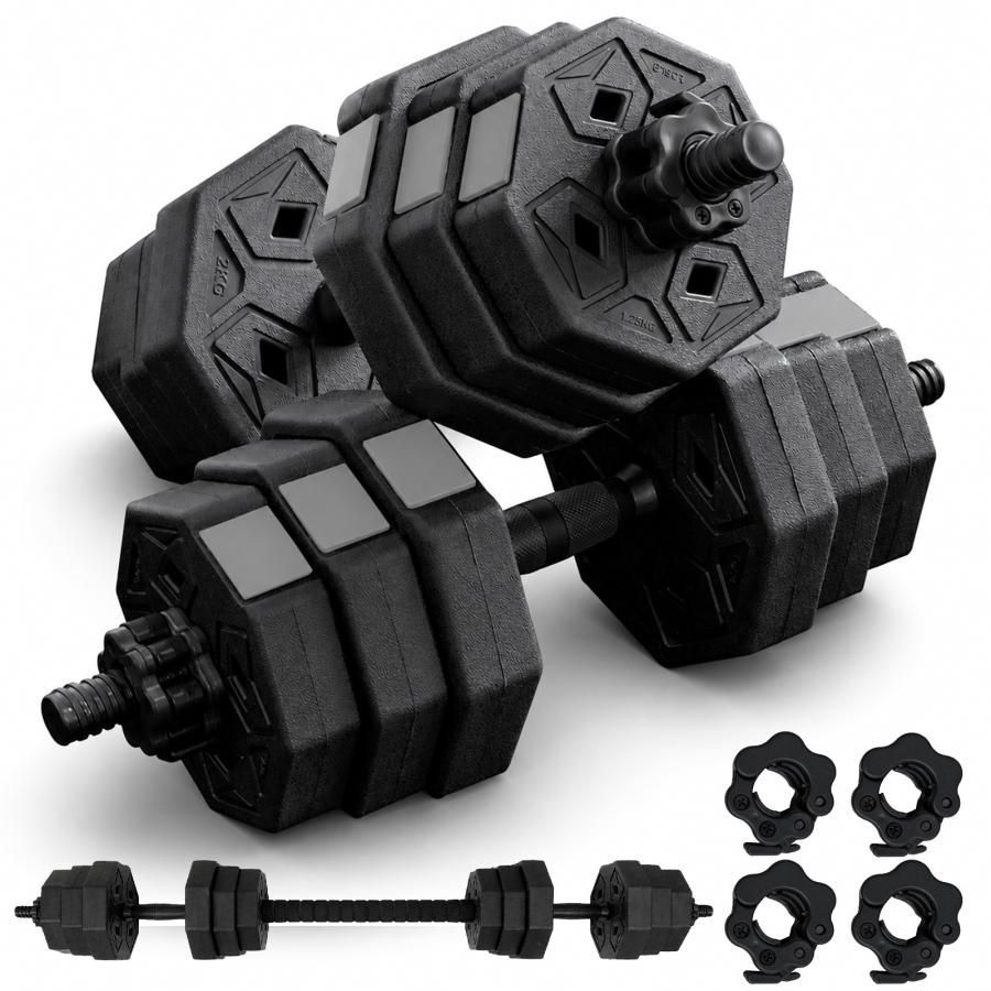 バーベル・ダンベルセット まとめ売り 中古美品】 八角ダンベル 可変式 20kg 可変式ダンベル 10kg 多機能 2個