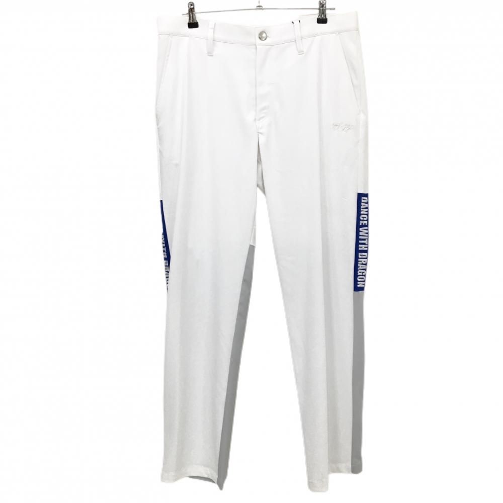 新品】ダンスウィズドラゴン パンツ 白×グレー ロゴ刺しゅう 接触冷感