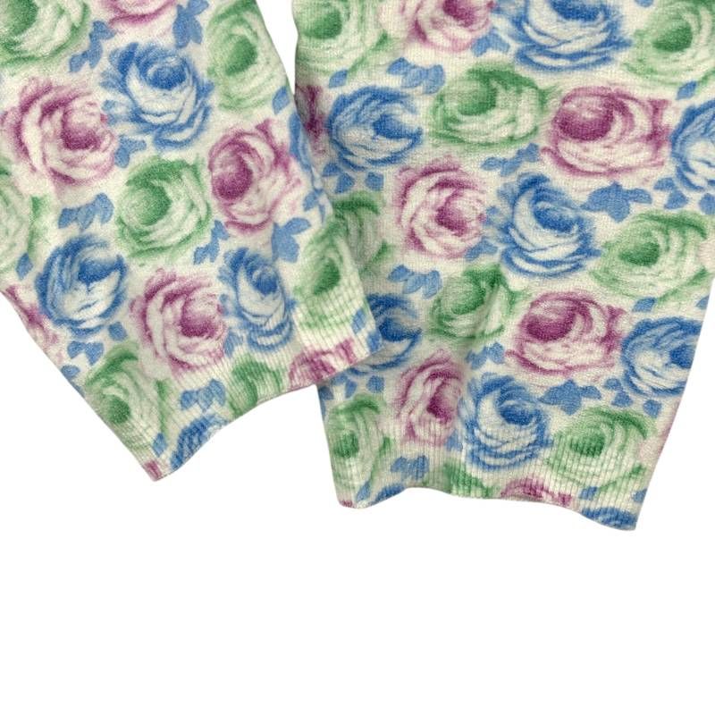 美品 Blumarine ブルマリン 花柄 カーディガン アンサンブル 2点 Blumarine ブルマリン アンサンブル I38 D32 ホワイト マルチカラー 花
