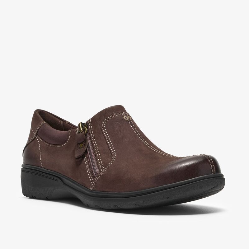 クラークス レディース シューズ サンダル レザー Clarks Carleigh Ease Womens Leather Casual Shoes Dark Brownubuck ブラウン 16,316円