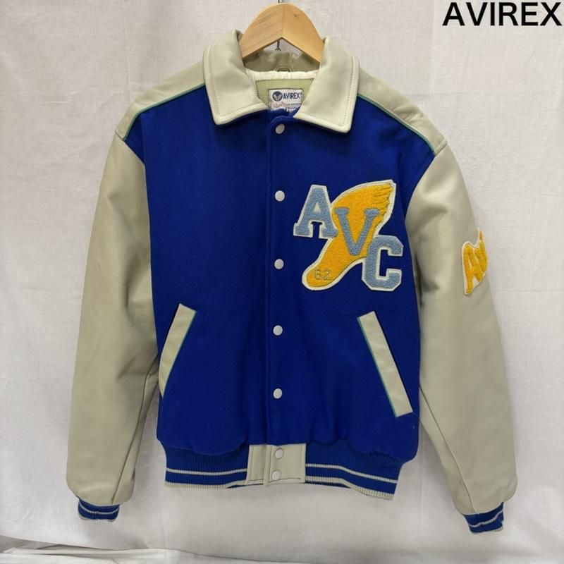 アヴィレックス 90s 袖レザー スタジャン Varsity Jacket メンズ 表記