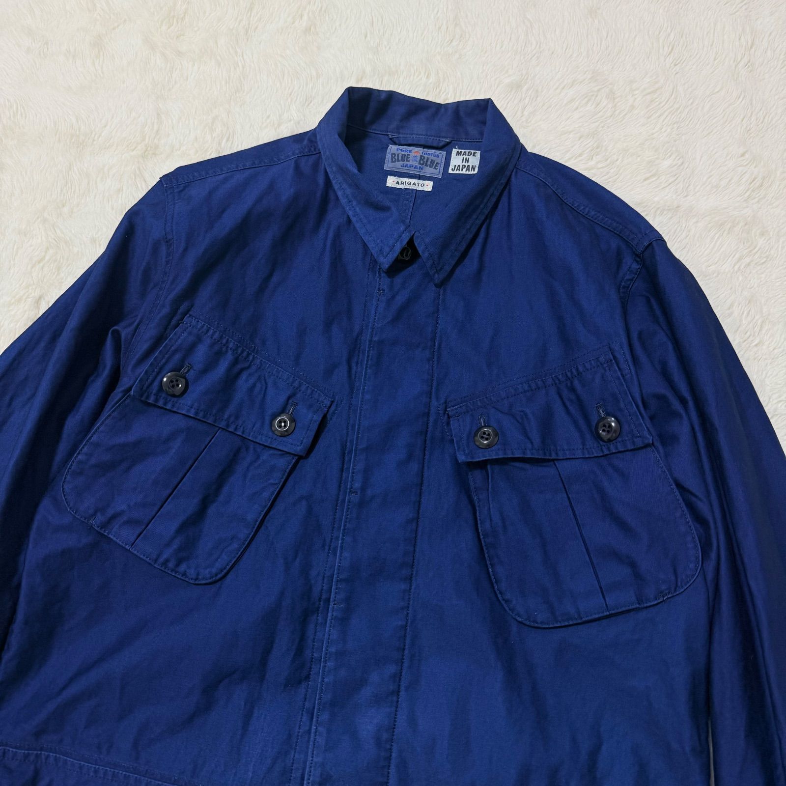 BLUE BLUE ARIGATO カバーオール インディゴ BLUE BLUE 日本製 PURE INDIGO ARIGATO 4ポケット ジャケット 2 BLUE