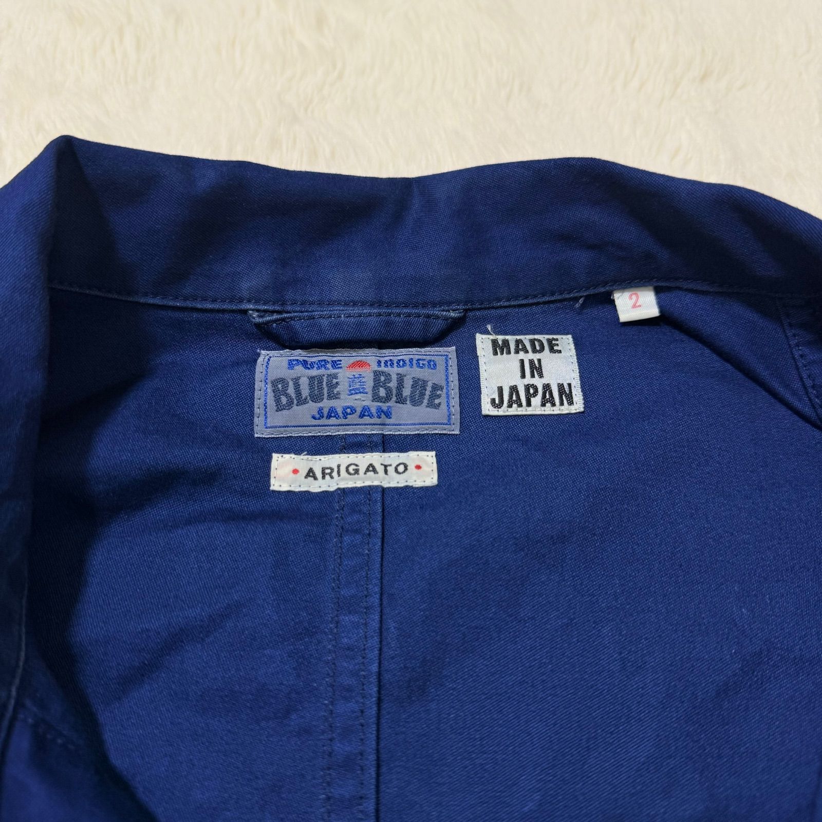 BLUE BLUE 日本製 PURE INDIGO ARIGATO 4ポケット ジャケット 2 BLUE