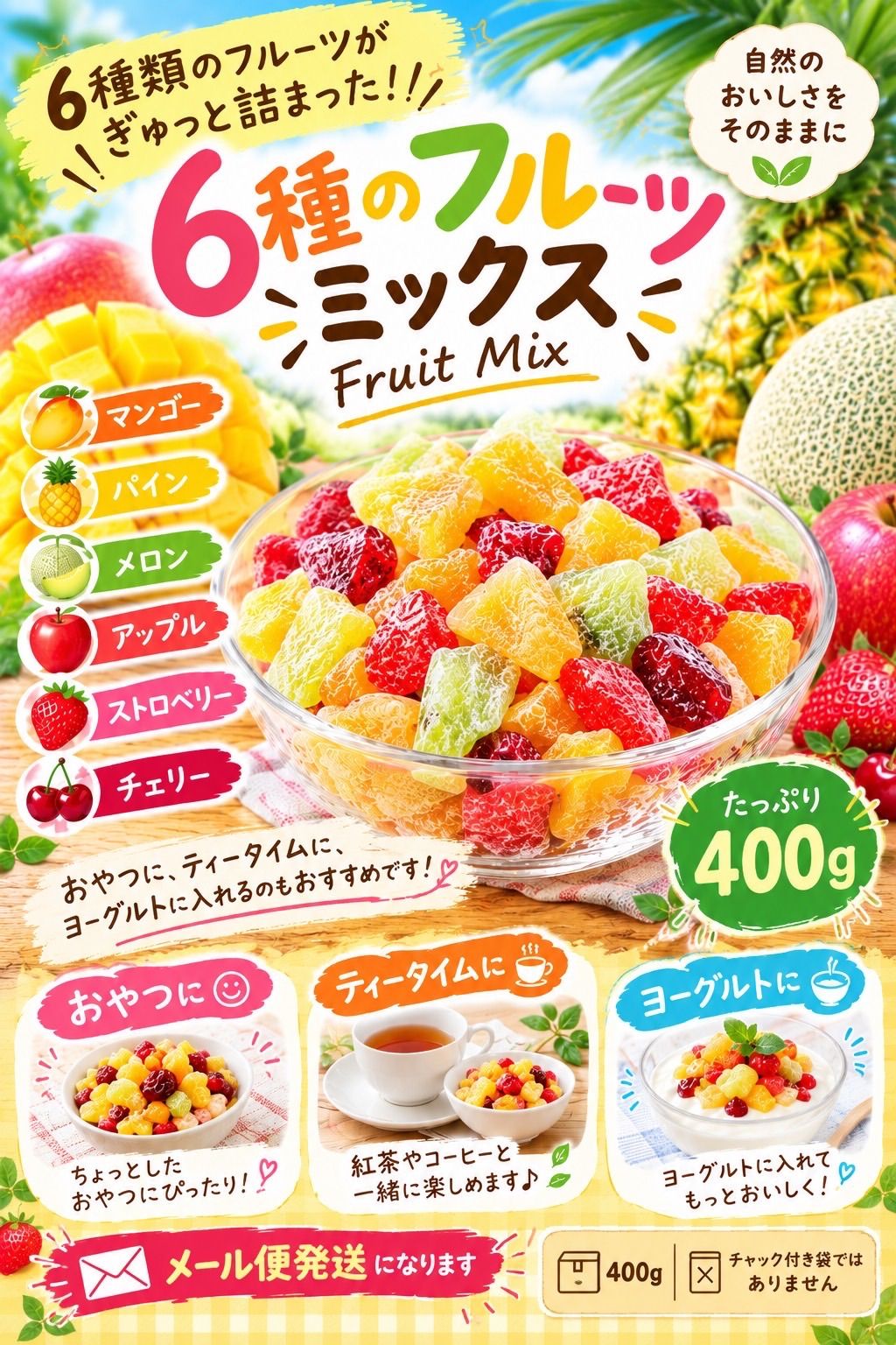ドライフルーツ 6種 400g - メルカリ