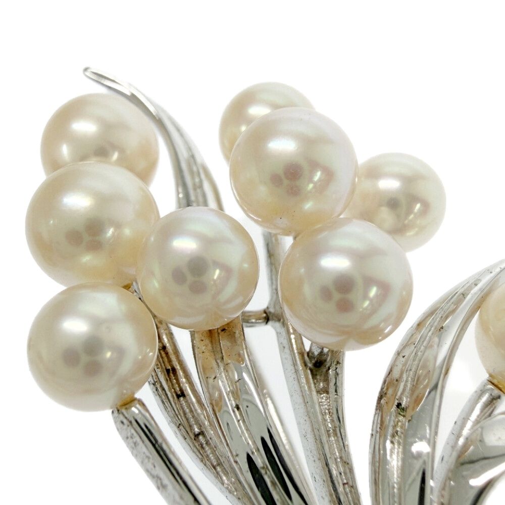 中古】MIKIMOTO ミキモト シルバー アコヤ真珠 花束 ブーケ ブローチ