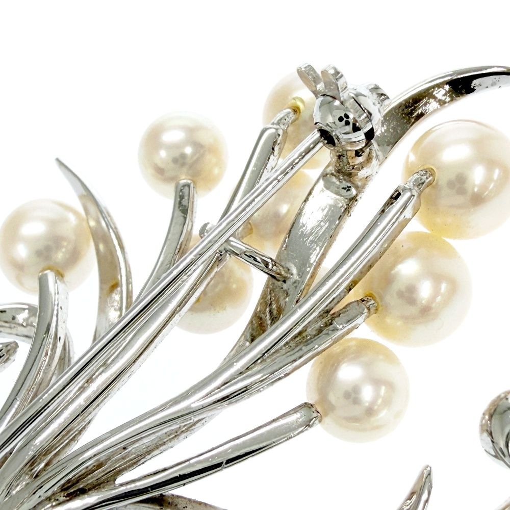 中古】MIKIMOTO ミキモト シルバー アコヤ真珠 花束 ブーケ ブローチ