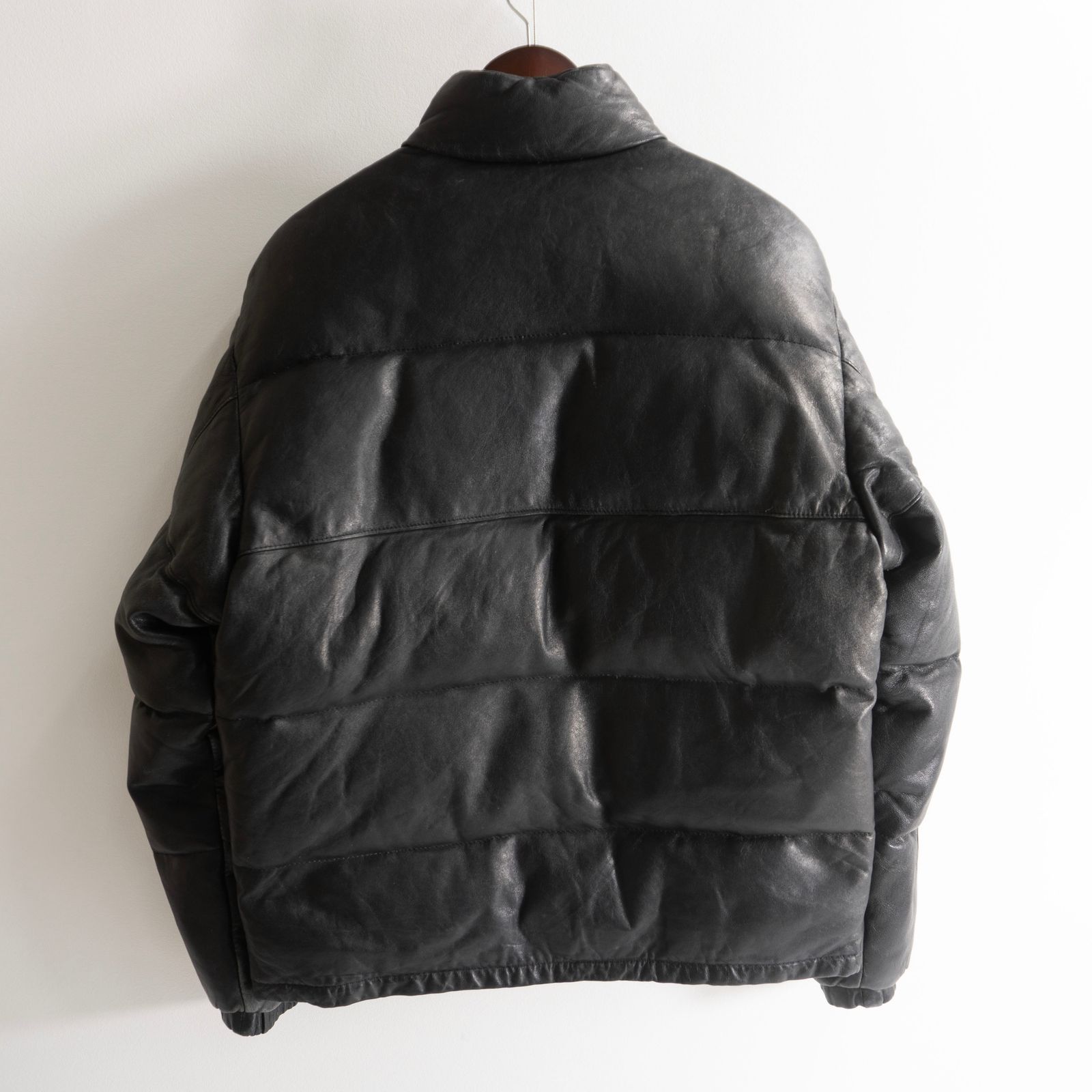 美品】SCHOTT【214D/レザーダウンジャケット】40 ブラック ショット
