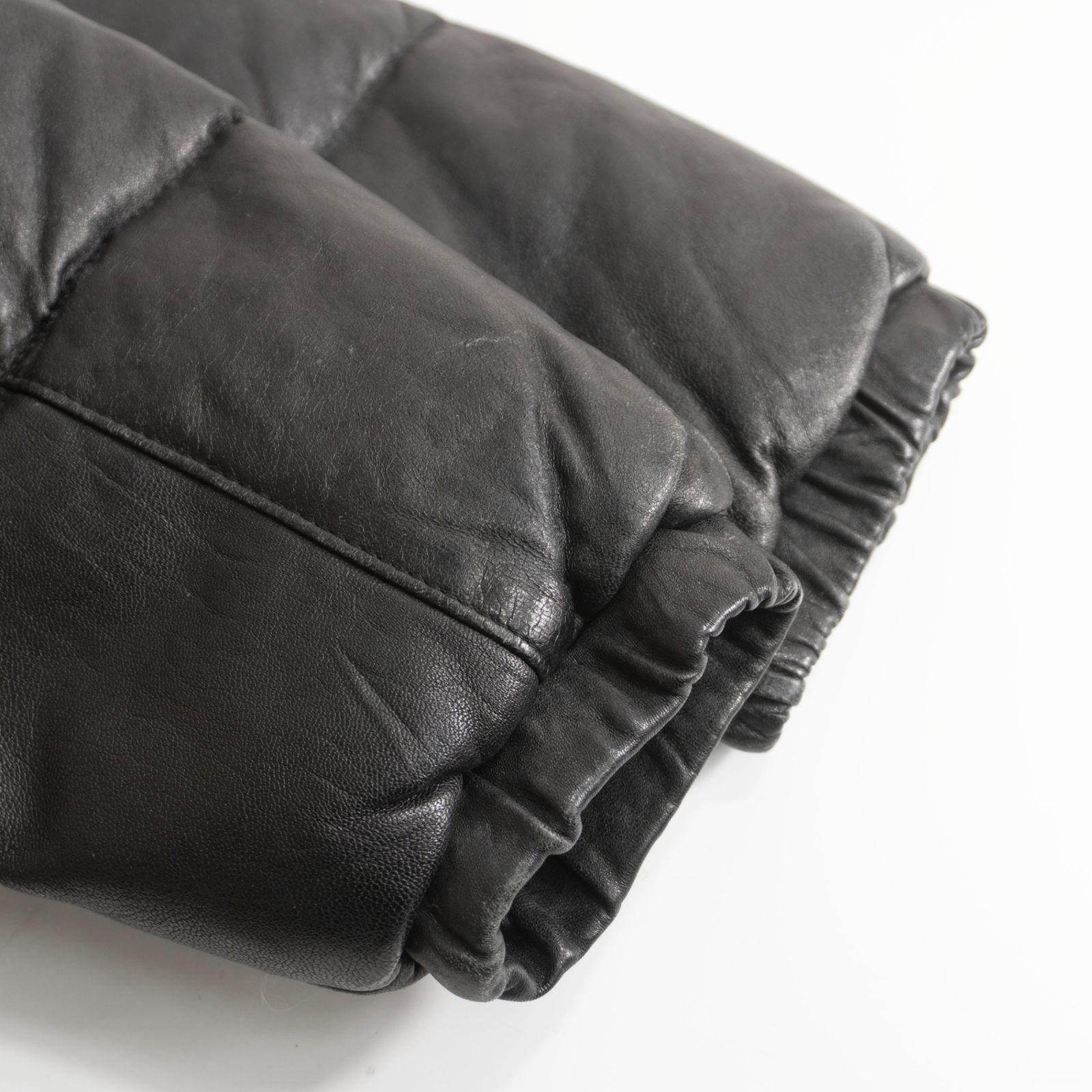 美品】SCHOTT【214D/レザーダウンジャケット】40 ブラック ショット