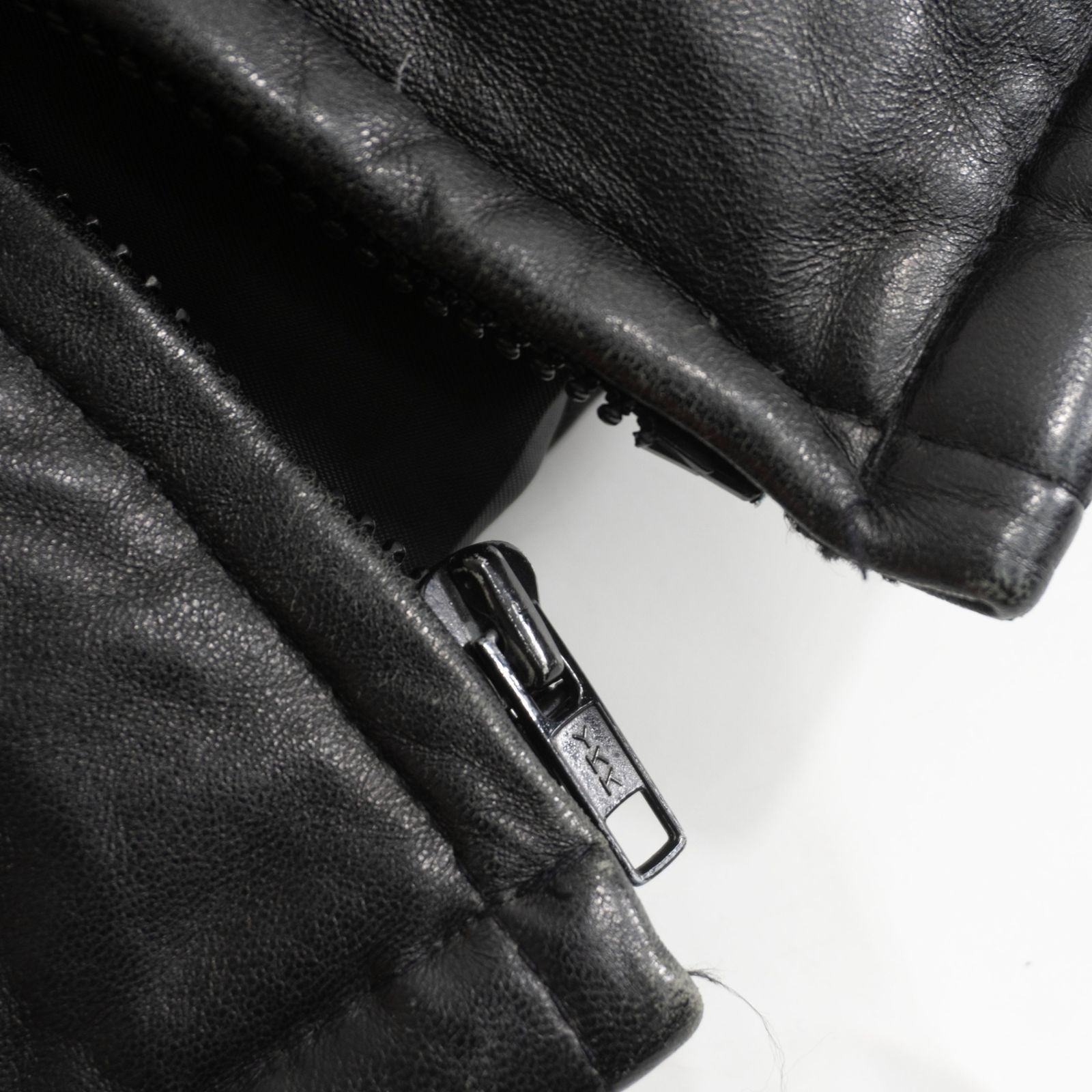 美品】SCHOTT【214D/レザーダウンジャケット】40 ブラック ショット