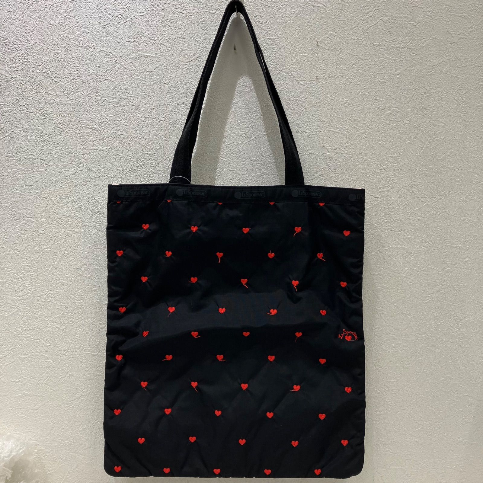 9885 LeSportsac レスポートサック EMERALD TOTE エメラルドトート スウィートハート トートバッグ レディース ブラック 黒 ハート 刺繍 軽量 - メルカリ