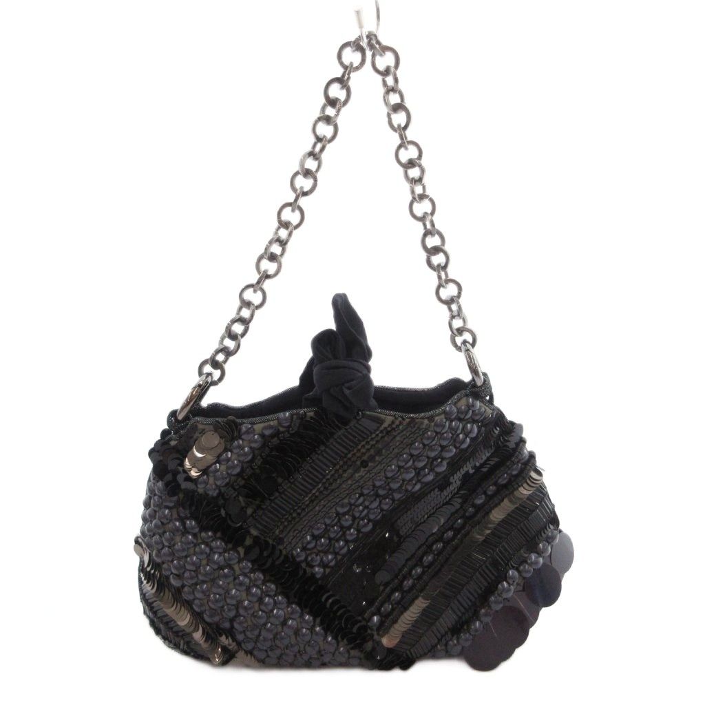 JAMIN PUECH ビーズバッグ ハンドバッグ チェーン ブラック 黒 ジャマンピュエッシュ JAMIN PUECH ハンドバッグ 手提げ スパンコール
