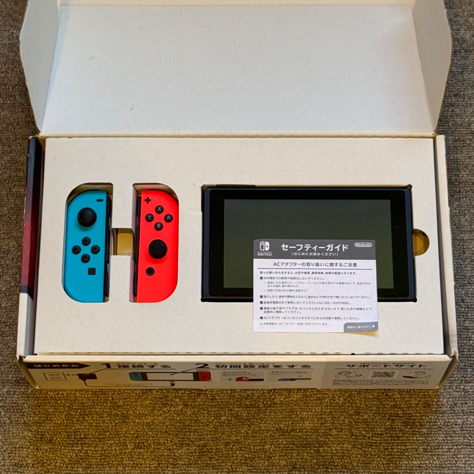 10-064【中古良品】Switch 本体 旧型 ネオン 箱付き - メルカリ