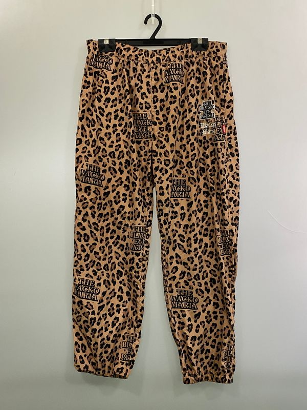 【M】ブラックアイパッチ×ワコマリアLEOPARD TRACK PANTS 中古品】 WACKOMARIA ワコマリア × BLACK EYE PATCH ブラックアイ
