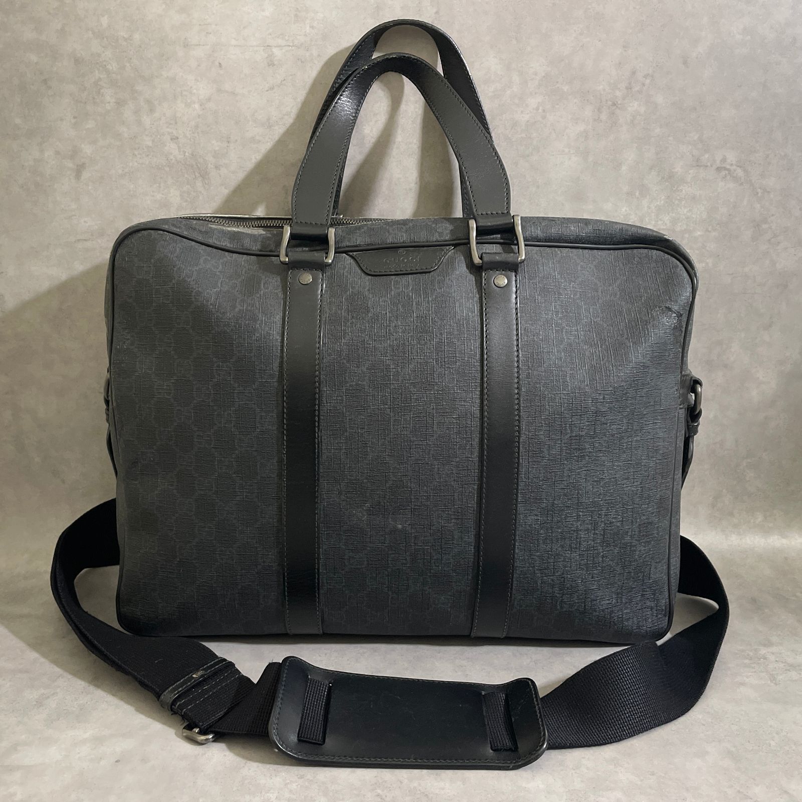 GUCCI ITALY製 GGスプリーム 2WAY ビジネスバッグ グッチ