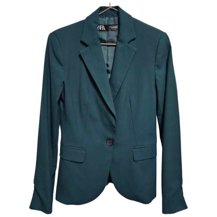 未使用 ZARA セットアップ スーツ テーラードジャケット パンツ 34 緑