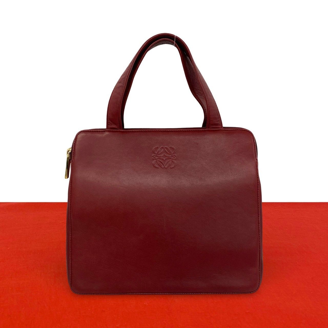 極 美品 LOEWE ロエベ ヴィンテージ アナグラム ロゴ ナッパ レザー 本