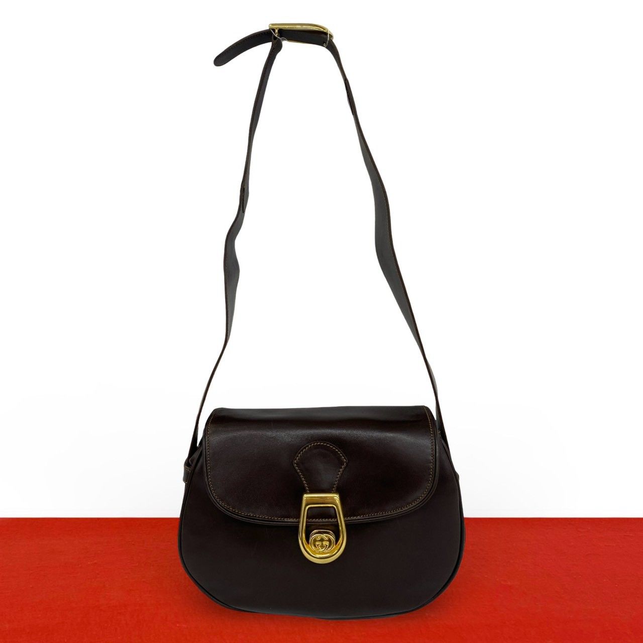 極 美品 GUCCI グッチ オールドグッチ ヴィンテージ GG ロゴ 金具