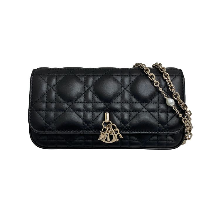Christian Dior クリスチャン ディオール My Dior Dior Talk マイ ディオール ディオール トーク フォンバッグ S0977ONMJ_M900 ブラック カナージュ ラムレザー テクニカルファブリック ゴールド金具 レディース