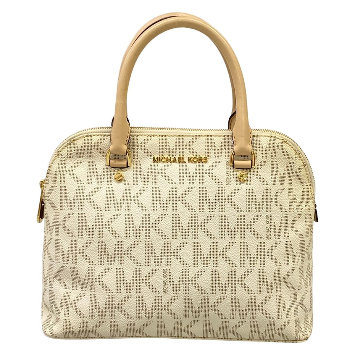 MICHAEL KORS(マイケルコース) ハンドバッグ - 白×ベージュ レザー