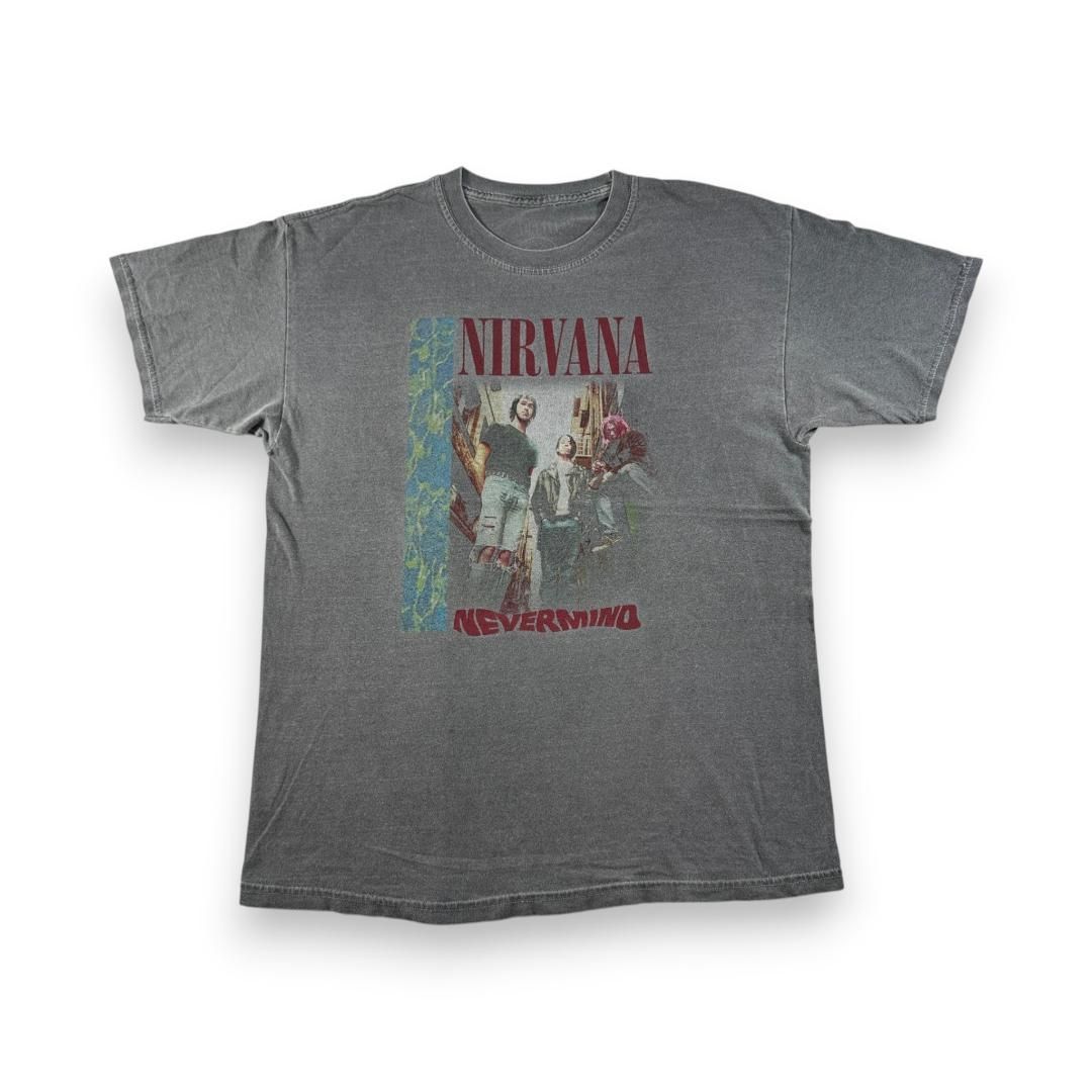00s ニルヴァーナ Tシャツ NIRVANA グレー nevermind ネバ-マインド L バンドT バンT 古着 半袖 y2k ba-000039