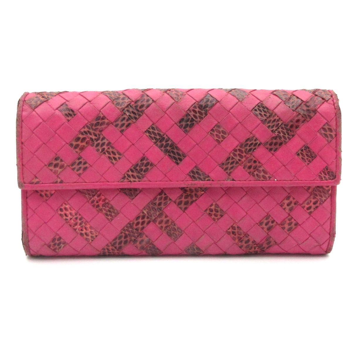 BOTTEGA VENETA(ボッテガヴェネタ) 長財布 アイヤーズ B02938861C ピンク×ベージュ×ダークブラウン レザー