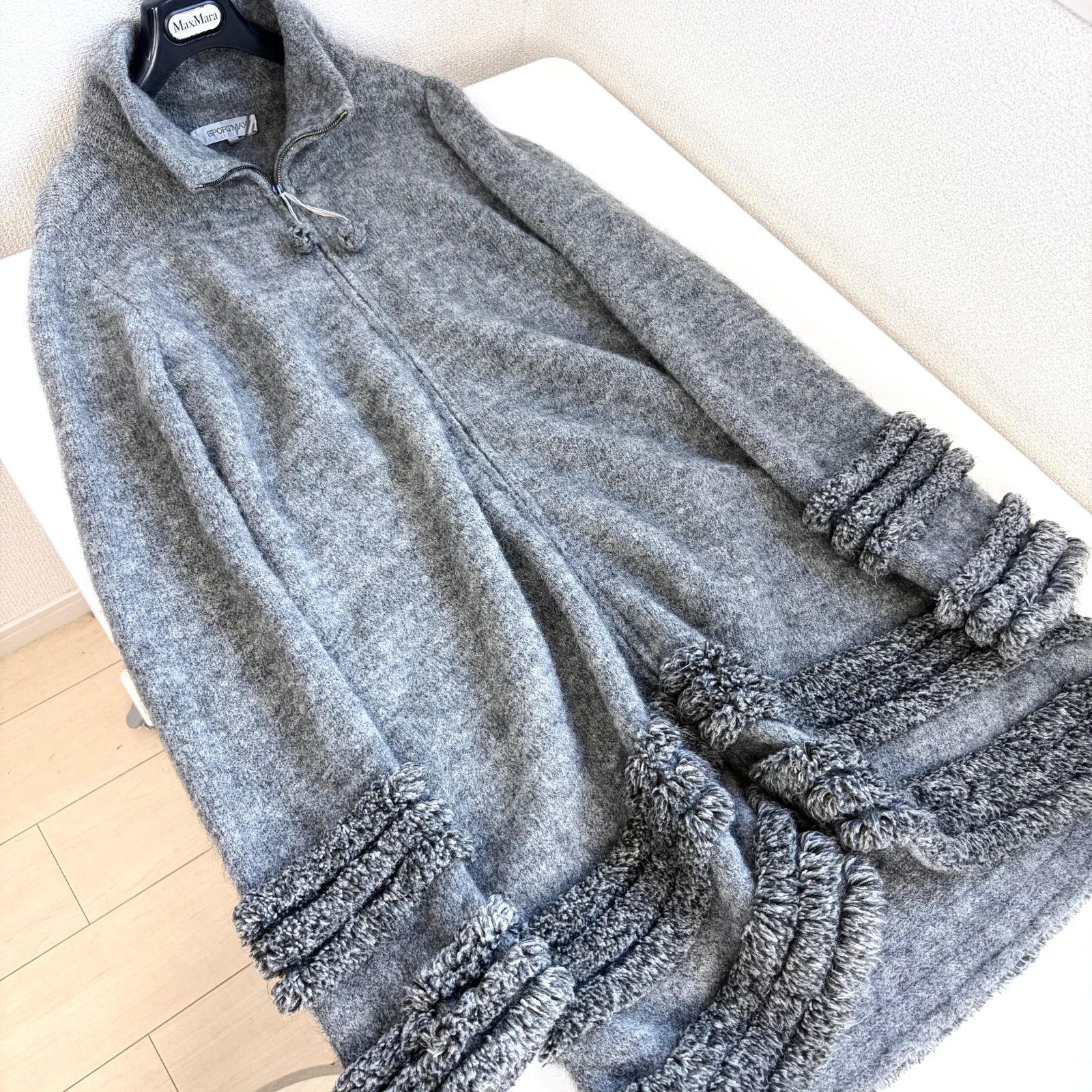 未使用に近い SPORTMAX スポーツマックス モヘア ウール ニットコート 