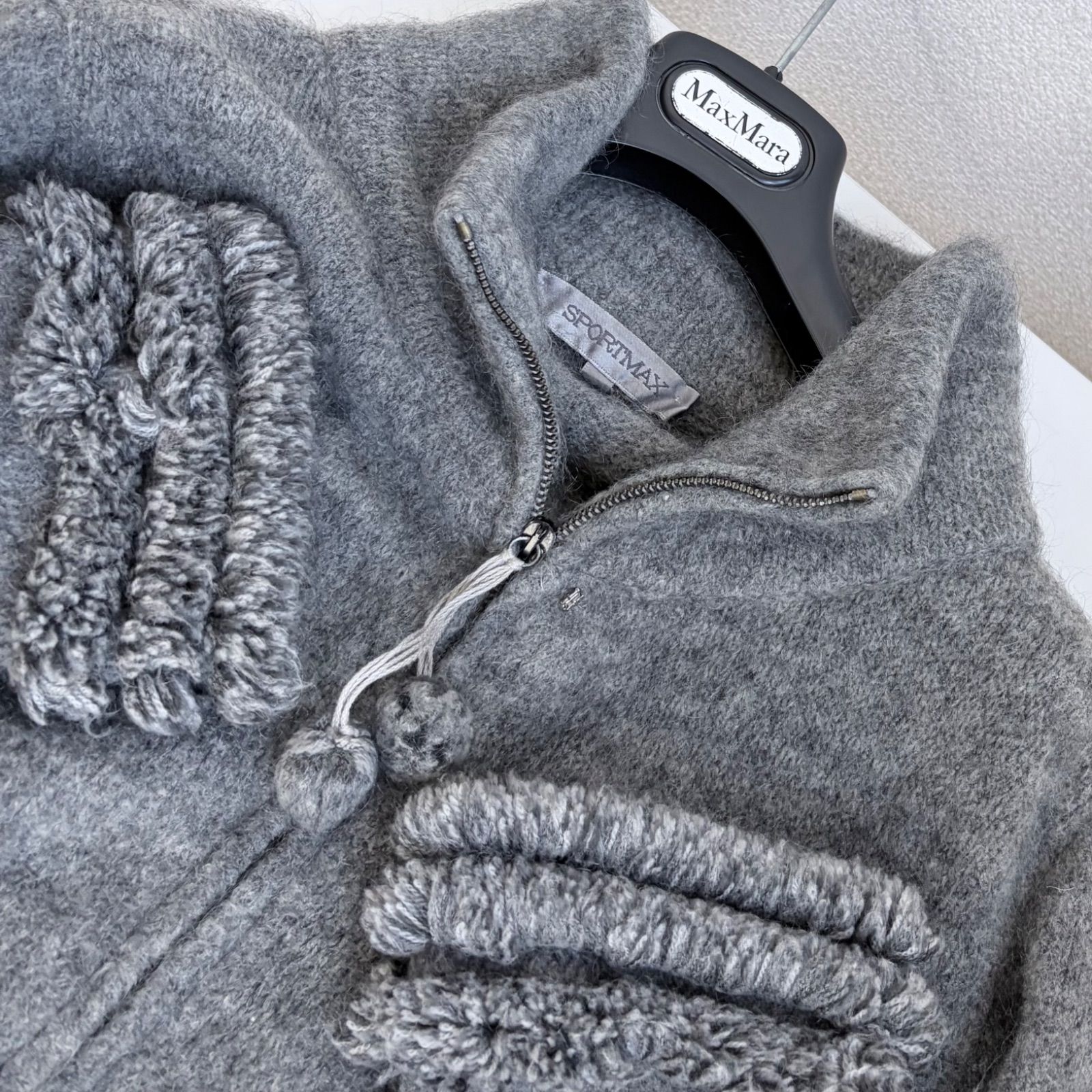 未使用に近い SPORTMAX スポーツマックス モヘア ウール ニットコート 