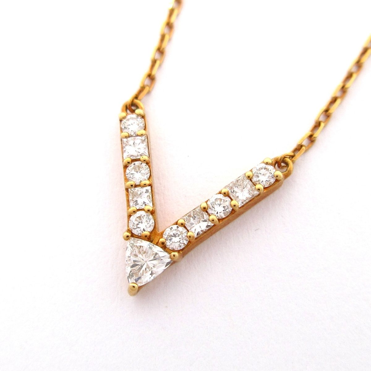 AHKAH(アーカー) ネックレス K18YG×ダイヤモンド 11Pダイヤ/0.12Ct/V