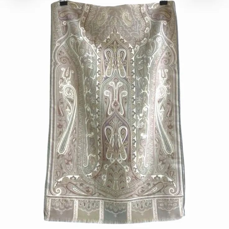 ETRO エトロ ペイズリー柄 ウール70% シルク30% ストール - メルカリ