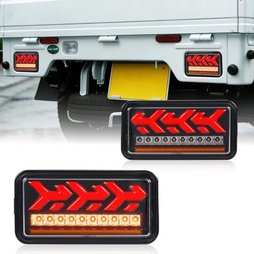K◆Archaic スズキ キャリイ トラック DA63T DA65T DA16T 専用 テールランプ 純正交換用 ポン付け 全LED 高輝度 シーケンシャルウインカー/点滅ウインカーの切替可能 ハイフラ防止抵抗付き 反射板２個付属 防水性 f2259430