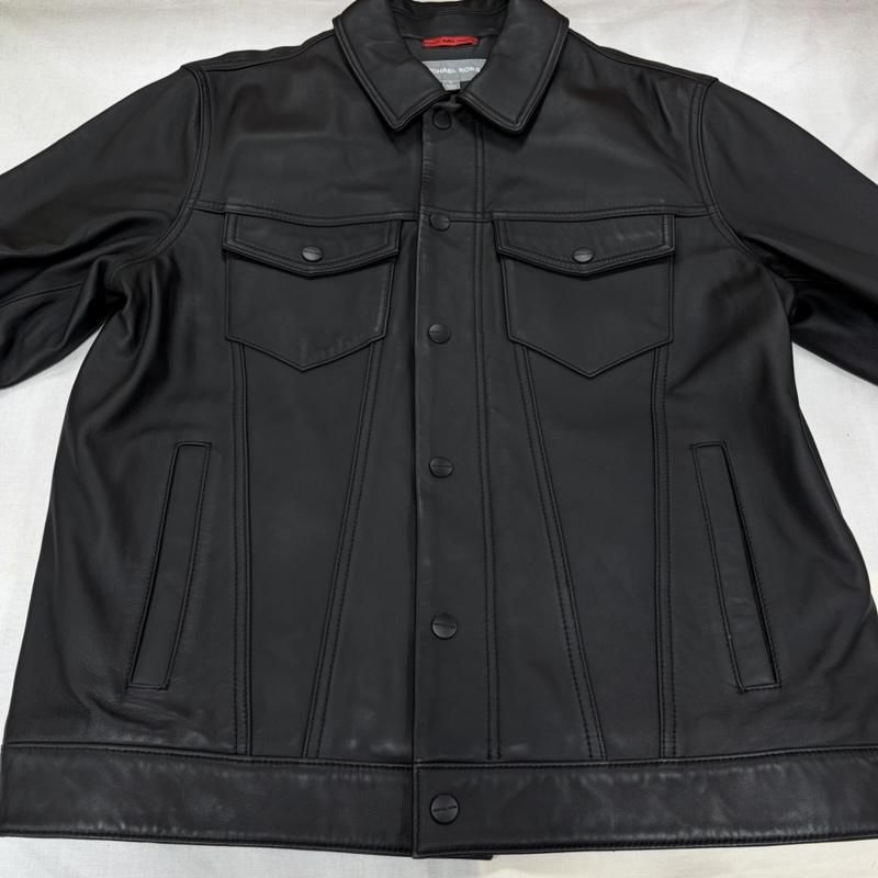 マイケルコース レザー トラッカー ジャケット MC59783 スナップボタン 羊革 メンズ L ISItems【USED】【古着】【中古】50169004
