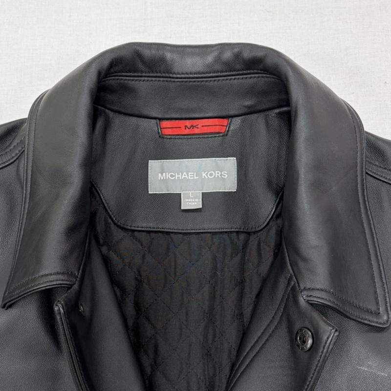 マイケルコース レザー トラッカー ジャケット MC59783 スナップボタン 羊革 メンズ L ISItems【USED】【古着】【中古】50169004