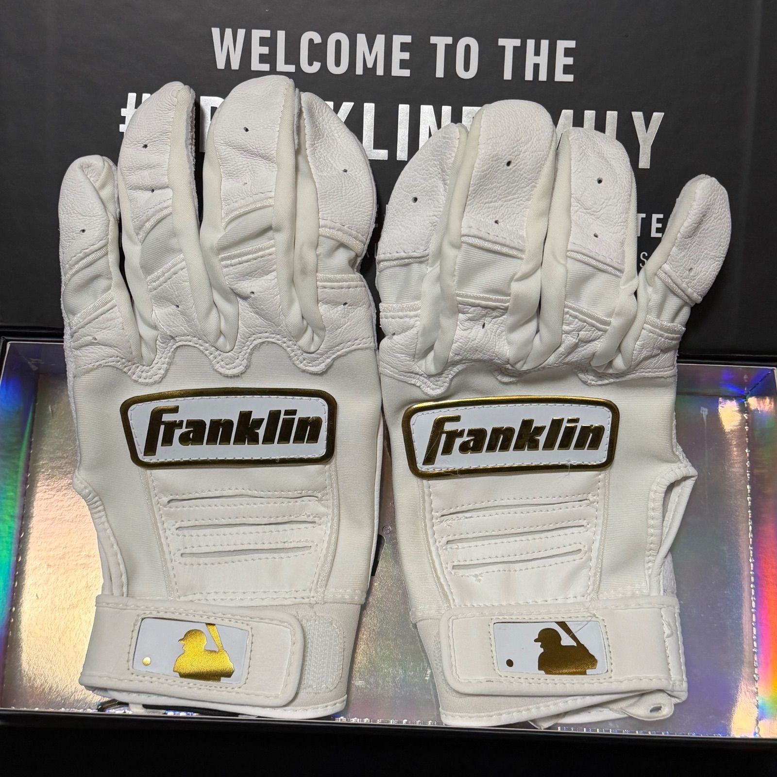 確認用 Franklin CFX Pro ホワイト ゴールド Sサイズ バッティンググローブ
