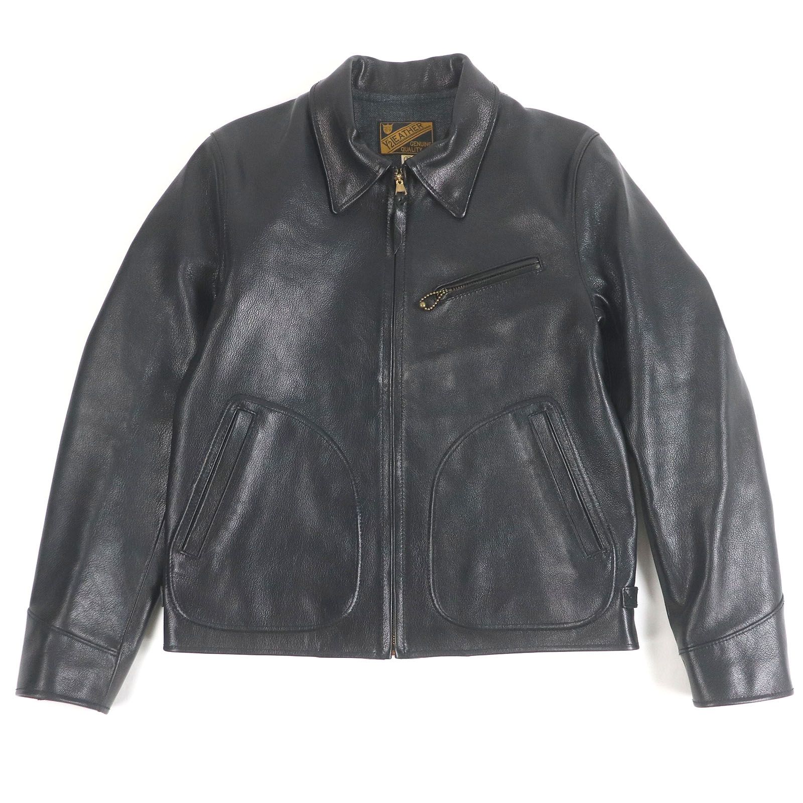 極美品□Y'2 LEATHER ワイツーレザー GR-45 GOAT SKIN SPORTS JKT ゴートスキン レザージャケット ブラック 38 日本製 正規品 メンズ 96,800円