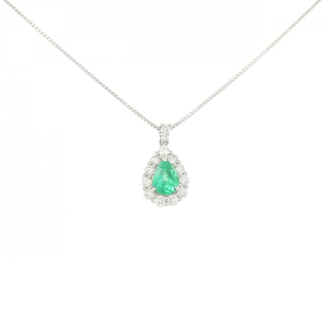 PT900/PT850 エメラルド ネックレス 0.65CT