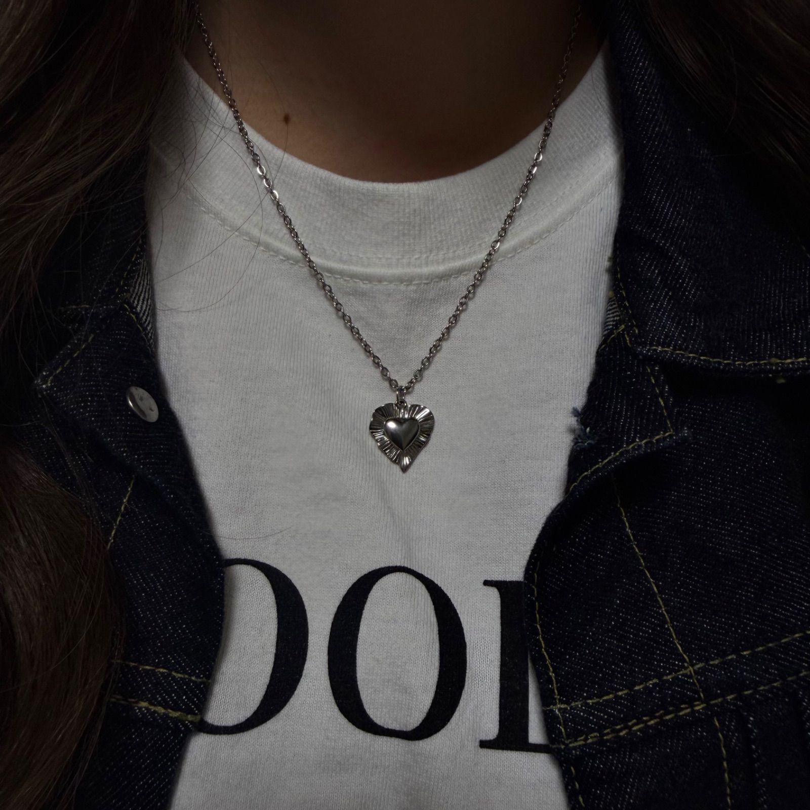 — Noah’s — Heart necklace Silver thumbnail 4