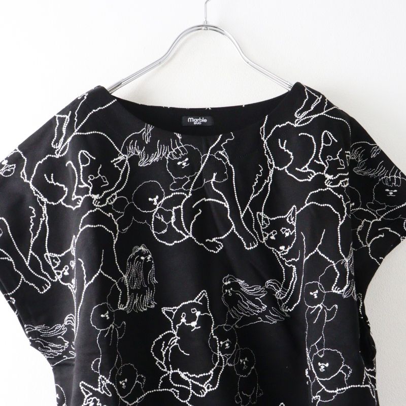 美品 2022SS マーブルシュッド marble SUD EMB Shiba 刺繍 カットソー