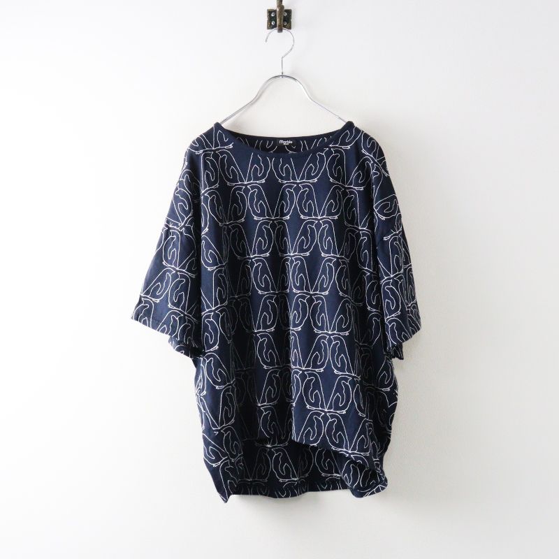 marble SUD ペンギン柄 半袖ブラウス 2022MS マーブルシュッド marble SUD EMB Penguins 刺繍 半袖プル
