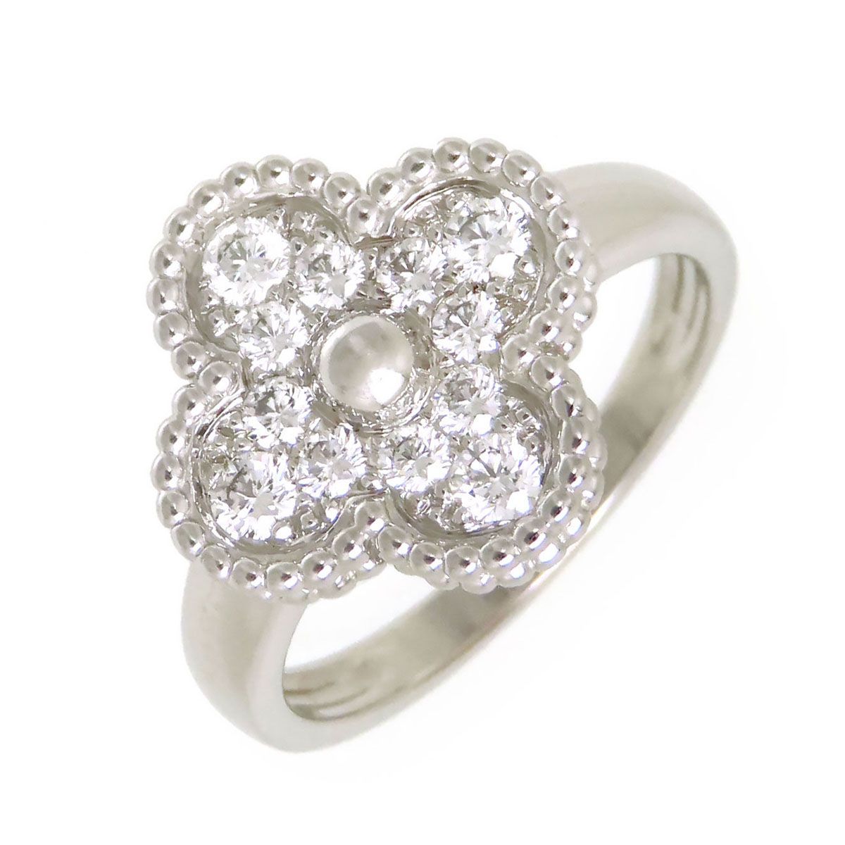 ヴァンクリーフ＆アーペル ヴィンテージ アルハンブラ リング #53 VCARO26N00 Au750 (K18WG) レディース Van Cleef & Arpels【中古】 【ジュエリー】 417,996円