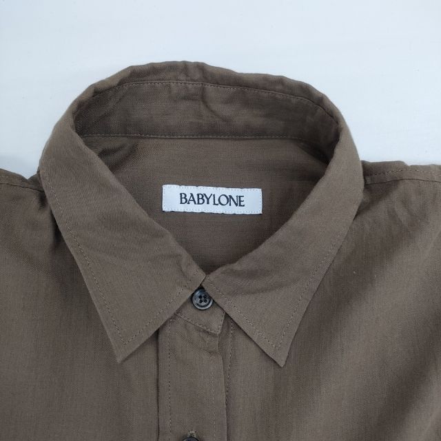 BABYLONE ロングシャツワンピース コットンウール ワンピース カーキ 