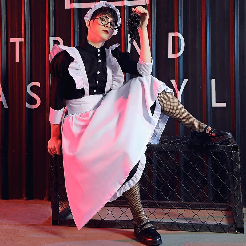 S～4L 男性 女性大きいサイズ コスプレ メイド服 ハロウィン衣装 ワンピースロリータ 5set ZML-71628 7,008円
