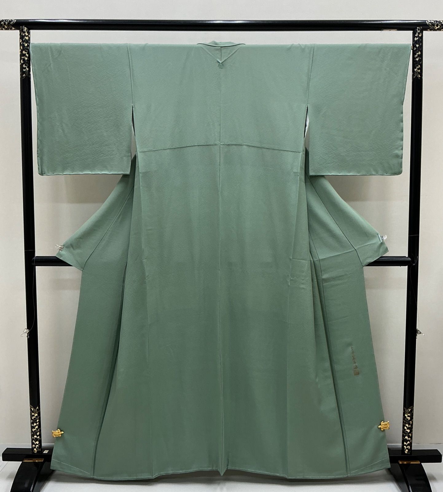 中古品 未使用 袷着物 色無地 柳染色 縫紋 落款 正絹 裄67 R112 - メルカリ