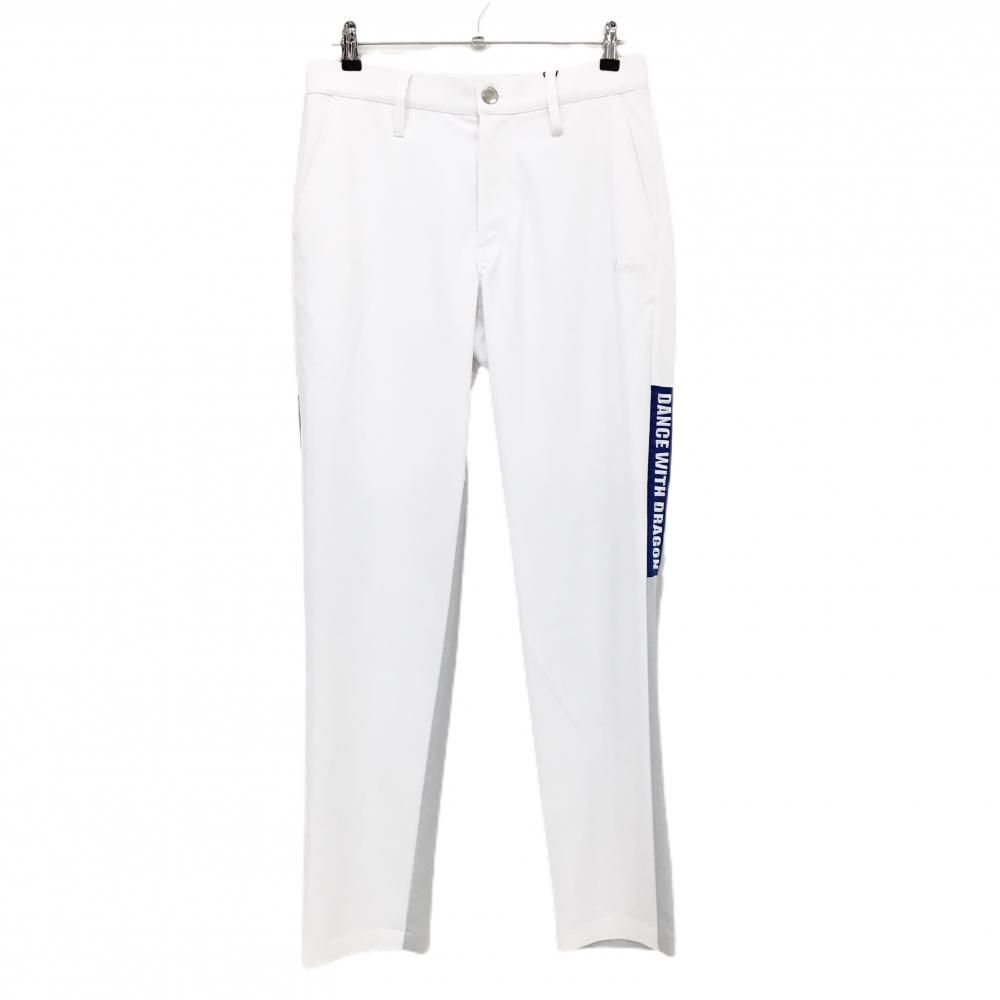 新品】ダンスウィズドラゴン パンツ 白×グレー ロゴ刺しゅう 接触冷感