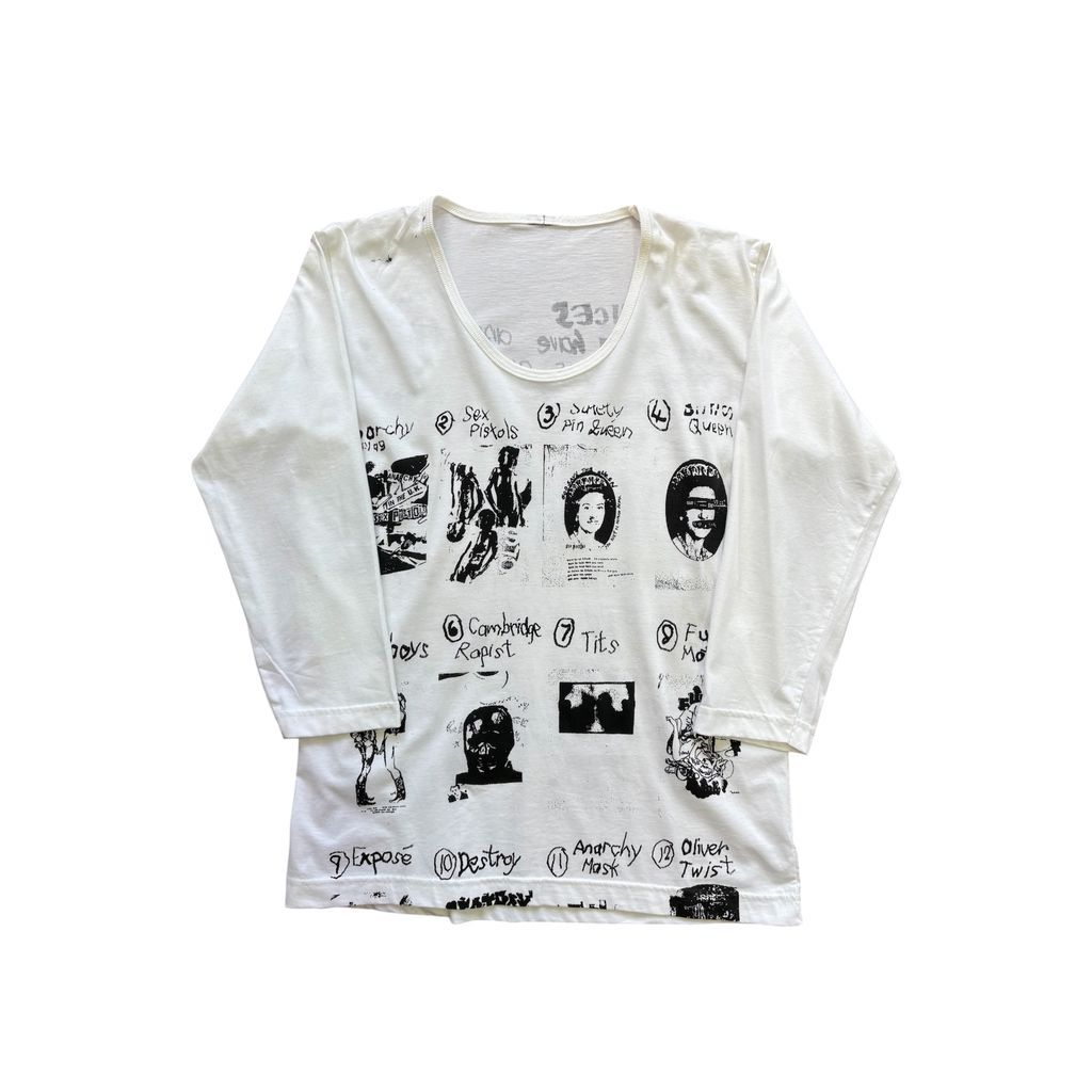 90's Bootleg Sex Pistols Longsleeve Tee ブートレグ セックスピストルズ セディシャナリーズ ワイドネックロンT パロディ古着 エロTee No.N020