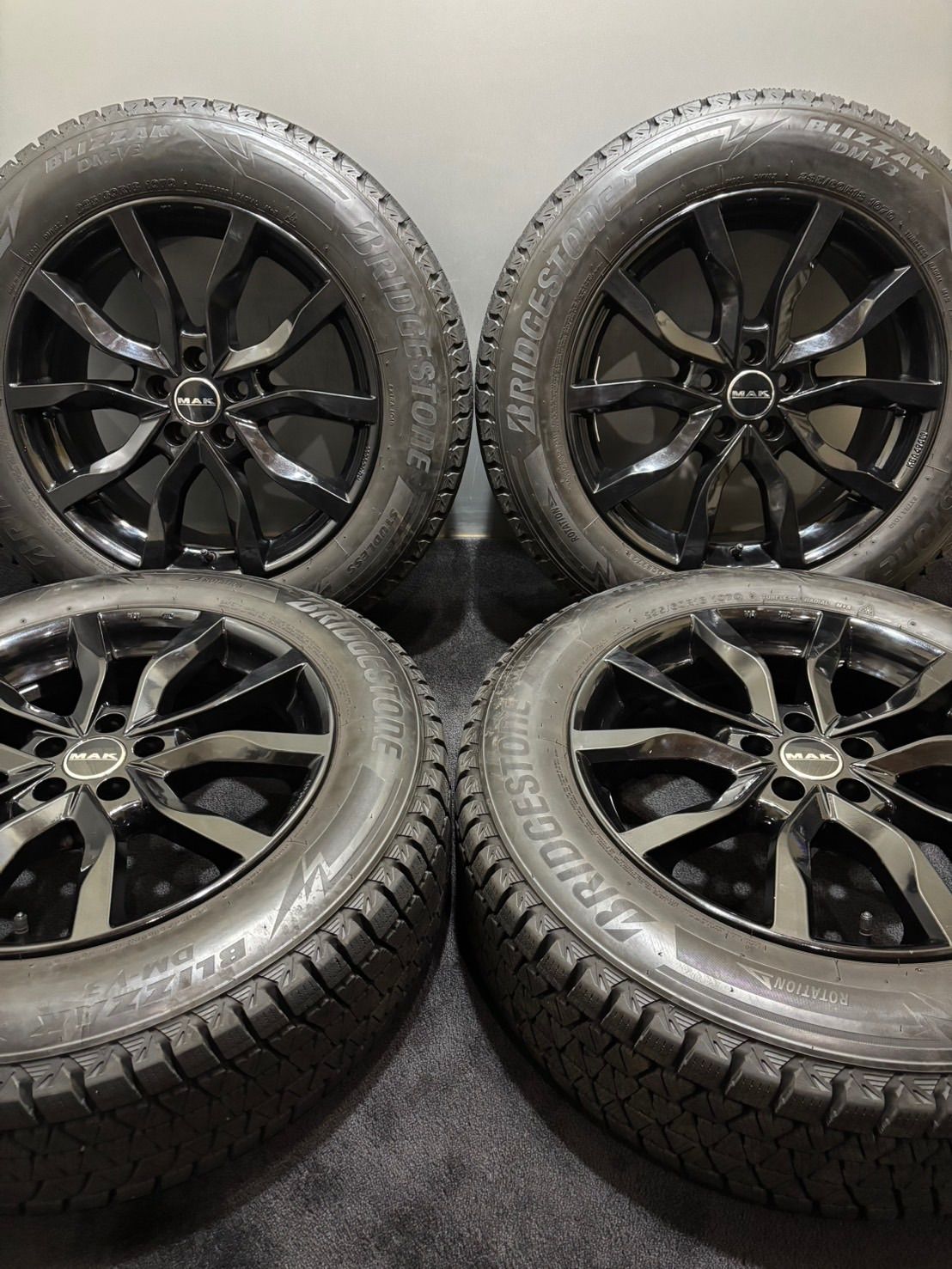 ★235/60R18 BRIDGESTONE/DM-V3 21年製 MAK 18インチ 7.5J +45 108 5H スタッドレス 4本 VOLVO XC60 イヴォーク (南8-N358) 48,000円