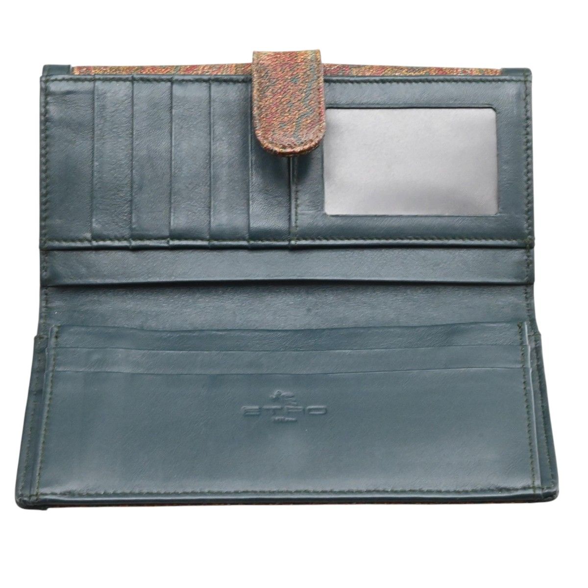 ETRO エトロ ペイズリー柄 PVC/レザー Wホック 二つ折り長財布