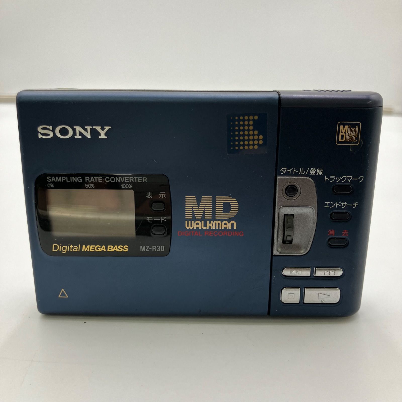 CC4588 SONY ポータブルMDレコーダー MDウォークマン MZ-R30 ブルー